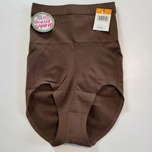 NEW Maidenform Feel Good Fashion Small High Waisted Brown Brief DMS092 Slimming